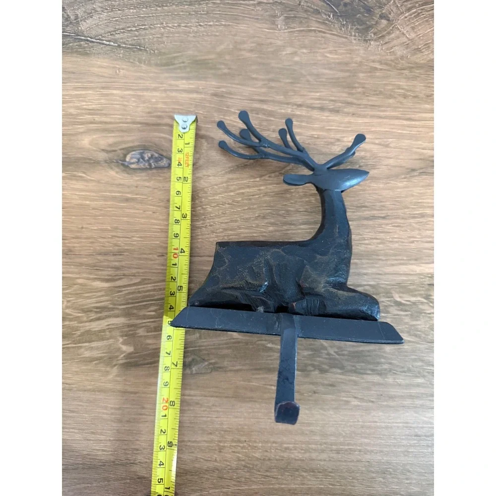 Pier 1 Metal Reindeer Stocking Holders Set of 3 Rustic Bronze Christmas Decor